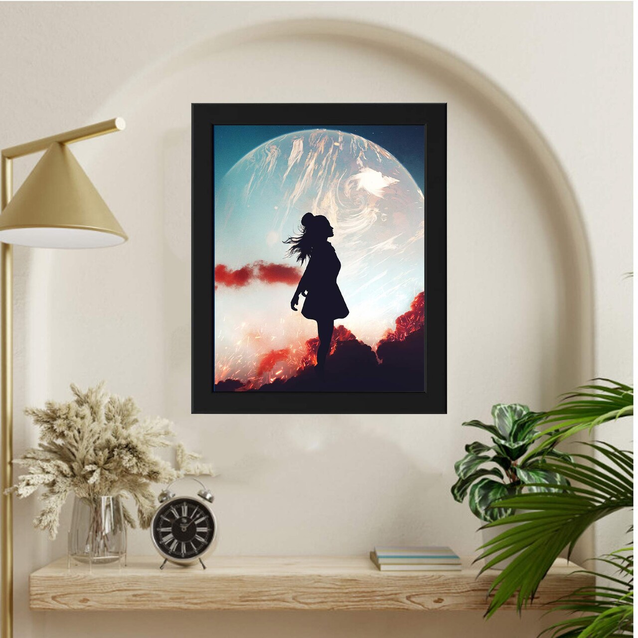 8x10" Black Frame with Plastic Front Protection – For Hanging or Standing, Compatible with ALFTA Adhesive Hook